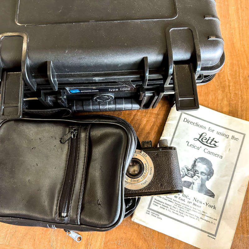 LEICA I Black paint 1935 camera with nickel Leitz Elmar f3.5 50mm lens