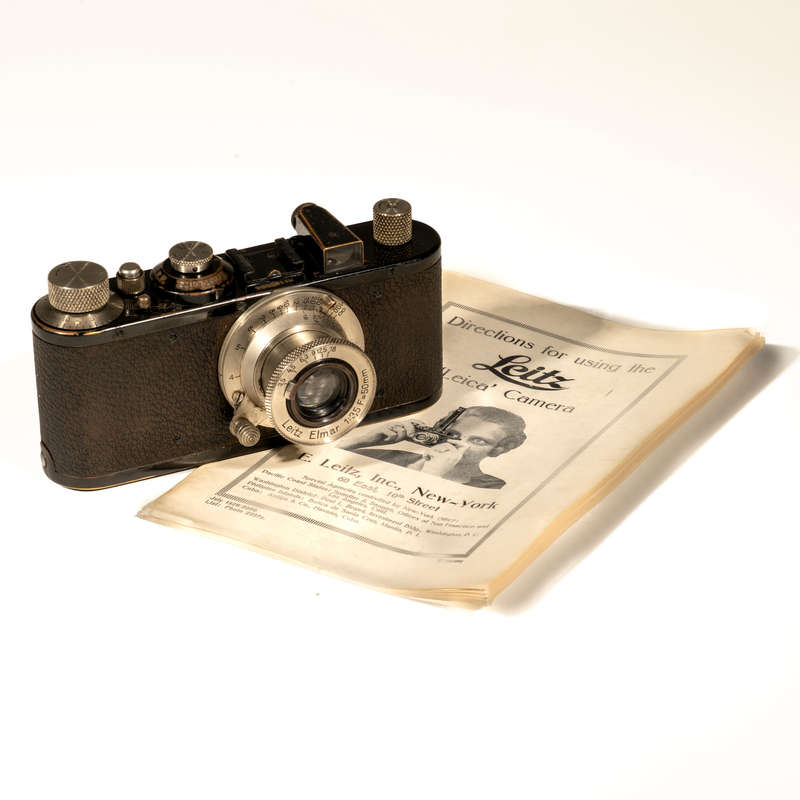 LEICA I Black paint 1935 camera with nickel Leitz Elmar f3.5 50mm lens