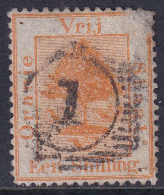 ORANGE FREE STATE no.  "1"  16-bar numeral canceller for BLOEMFONTEIN