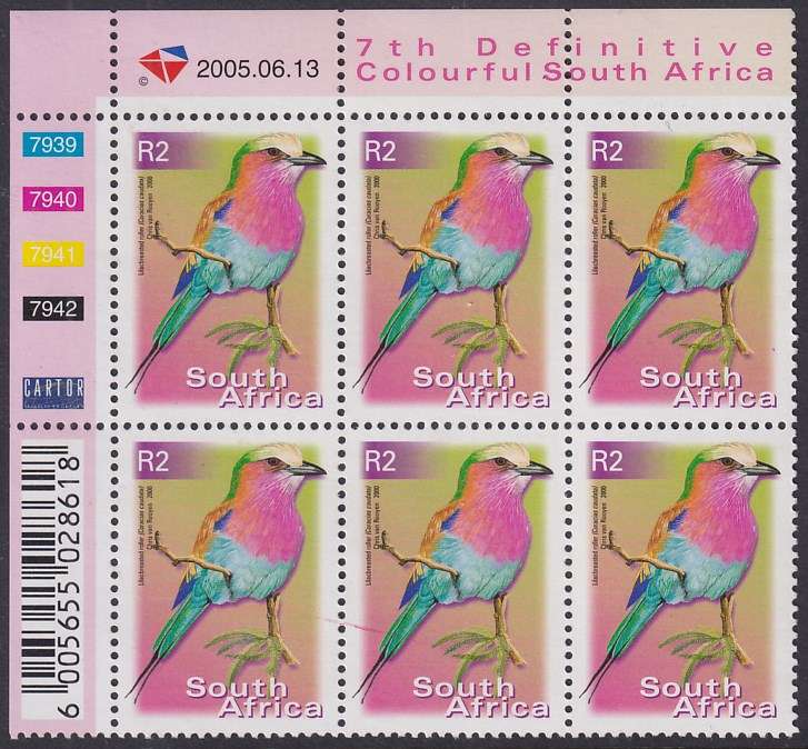 SOUTH AFRICA 2000 7th Definitive R2.00 control block dated 2005.06.13 (SACC 1312a, MNH)