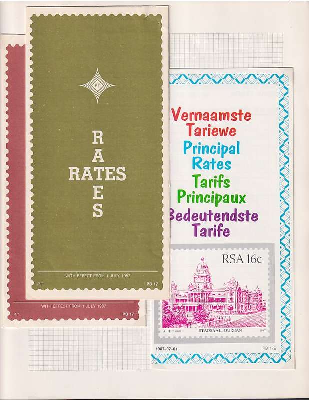 SA Post Office rates booklets collection 1986 to 2008 (not all scans shown)