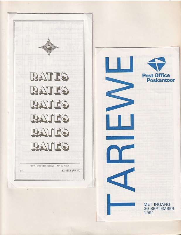 SA Post Office rates booklets collection 1986 to 2008 (not all scans shown)