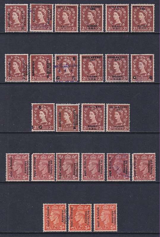 GB QEII and KGVI commercial overprints from various municipal departments and companies