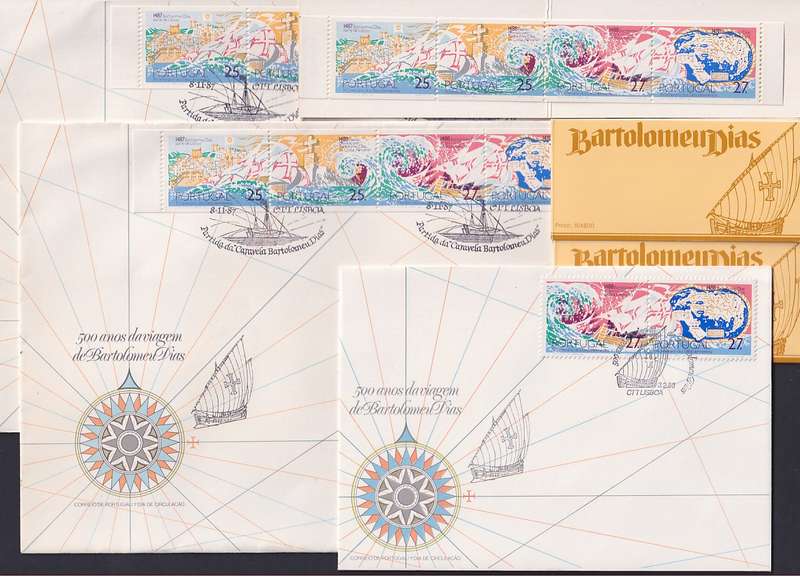PORTUGAL - 500th Anniversary of Discovery of Cape of Good Hope by Diaz (covers + stamps)