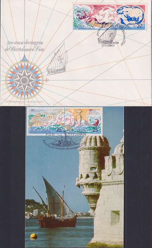 PORTUGAL - 500th Anniversary of Discovery of Cape of Good Hope by Diaz (8 covers + 1 p/card) 4 scans