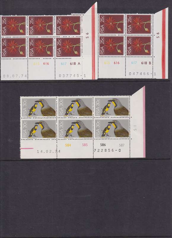SOUTH AFRICA - 1974 2nd Definitive Series all values in control blocks (MNH)