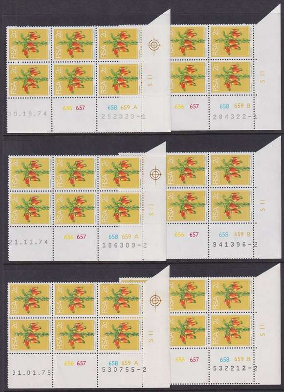 SOUTH AFRICA - 1974 2nd Definitive Series superb comprehensive collection of control blocks (MNH)