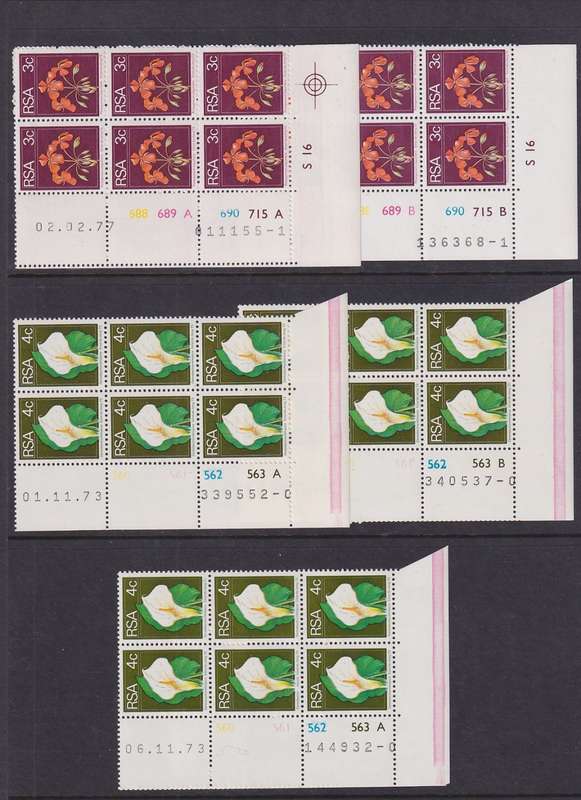 SOUTH AFRICA - 1974 2nd Definitive Series superb comprehensive collection of control blocks (MNH)