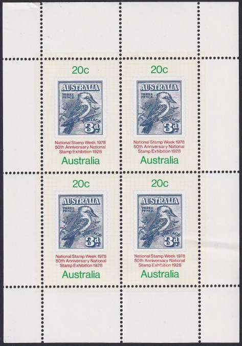 AUSTRALIA 1978 National Stamp Week minisheet