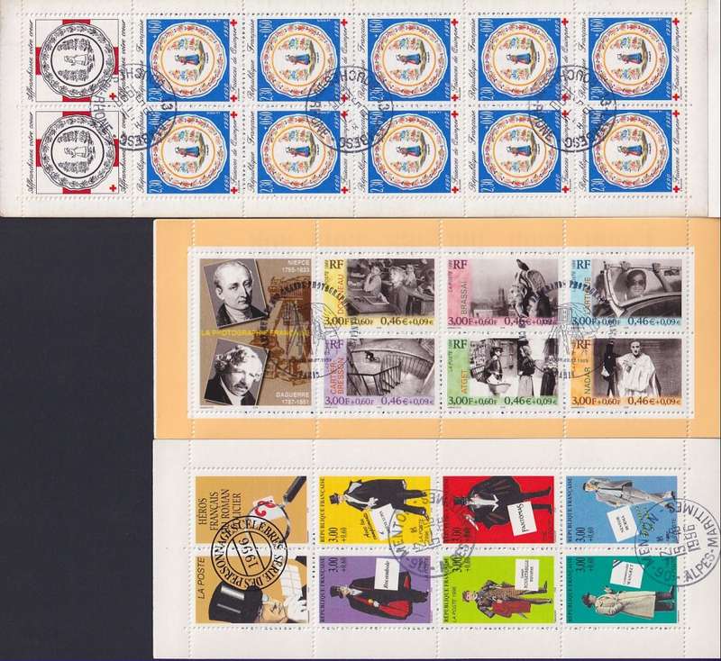 FRANCE - La Poste 3 booklets in aid of The Red Cross