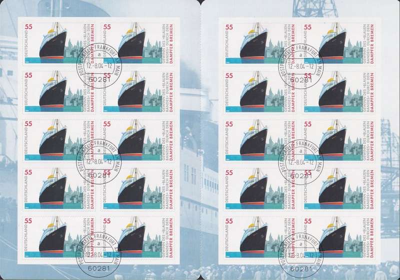 GERMANY -  Deutsche Post 2004 MaxiSet of the 75th anniversary of the Bremen's victory