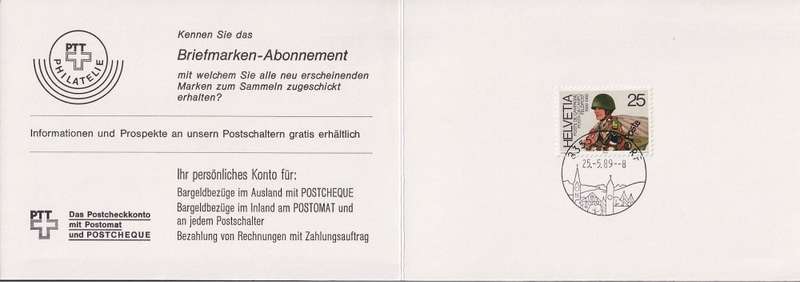 SWITZERLAND - 1989 new post office issue special folder