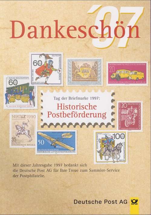 GERMANY -  Deutsche Post 1997 Stamp Day presentation folder