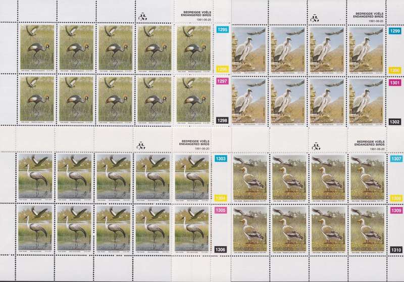 TRANSKEI 1991 Endangered Birds complete set of sheets (MNH, R850)