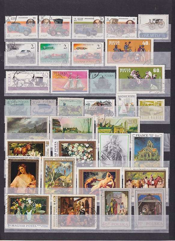 THEMATICS - 12 page stockbook filled with over 400 stamps, too many themes to list (12 scans)