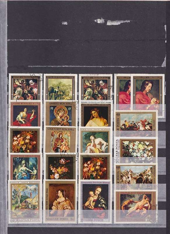 THEMATICS - 12 page stockbook filled with over 400 stamps, too many themes to list (12 scans)