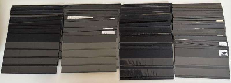 Stock cards, 2 and 4 strips, used (about 80 cards)