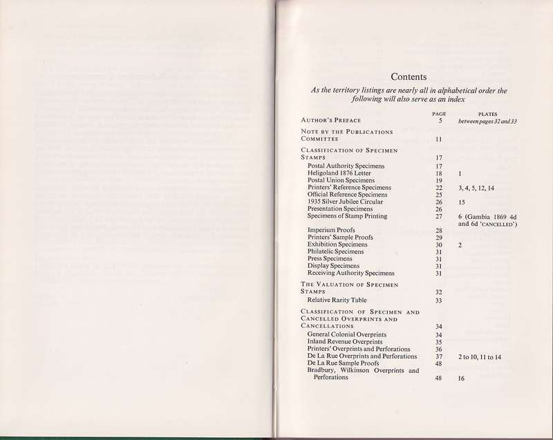 Specimen Stamps of the Crown Colonies 1857-1948 by Marcus Samuel (1976)