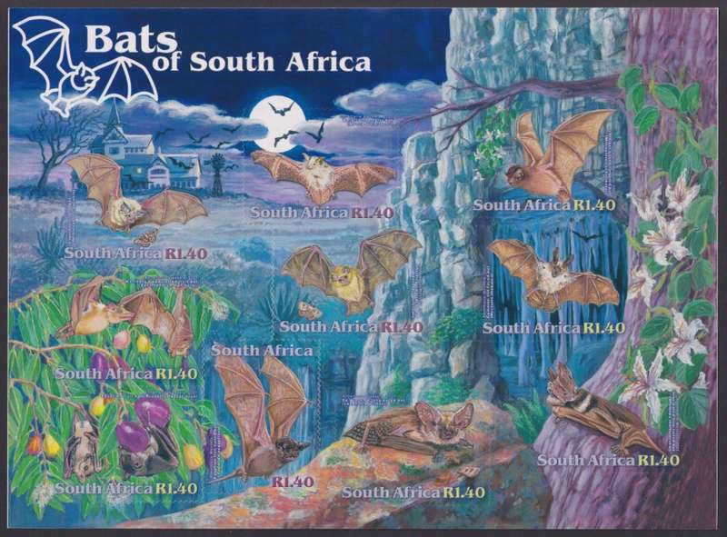 SOUTH AFRICA 2001 Bats of South Africa sheetlet, unused