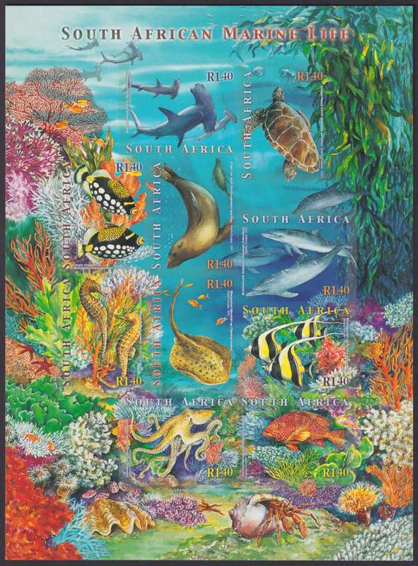 SOUTH AFRICA 2001 Marine Life sheetlet (MNH, R200)