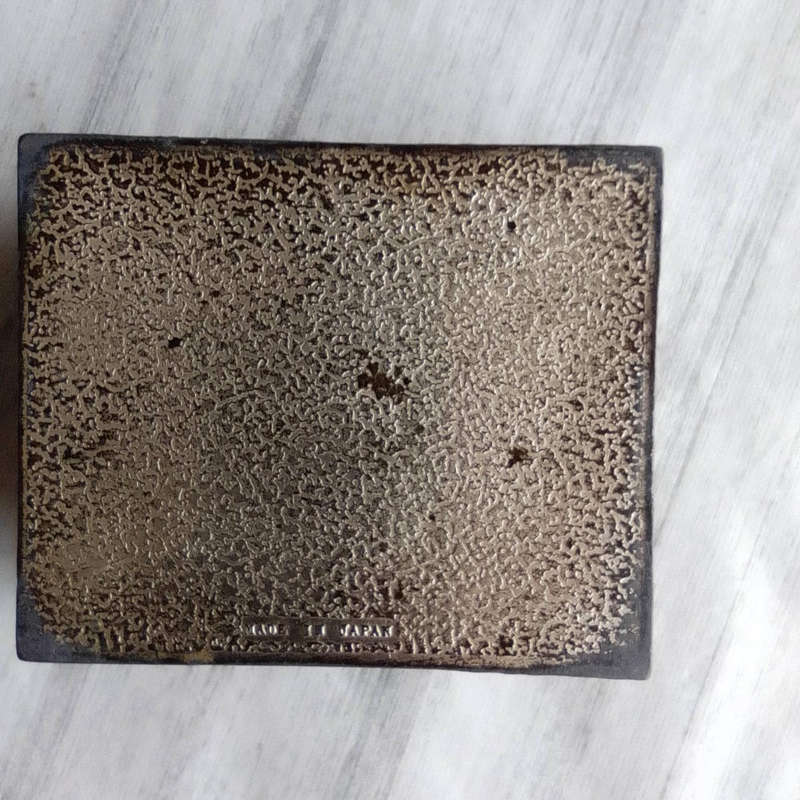 Vintage, Crane Cigarette Box- Lidded, Metal Box with Embossed Design- Wood Lined- Cranes ect