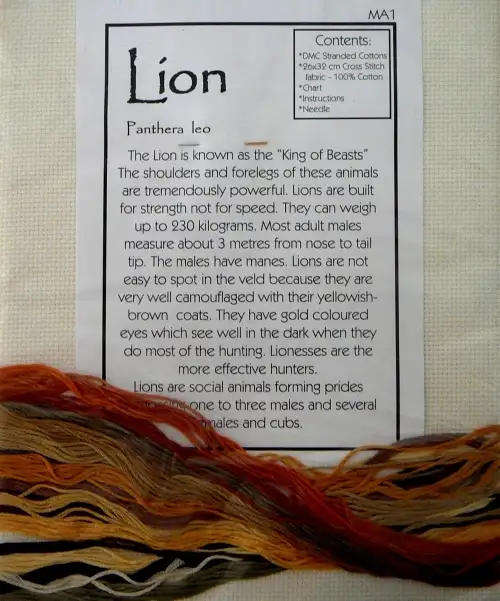 Cross Stitch Kit by Mollink Designs - Lion