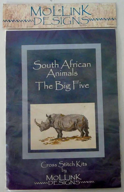 Cross Stitch Kit by Mollink Designs - The White Rhino