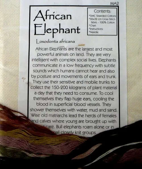 Cross Stitch Kit by Mollink Designs - The African Elephant