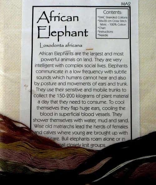 Cross Stitch Kit by Mollink Designs - The African Elephant