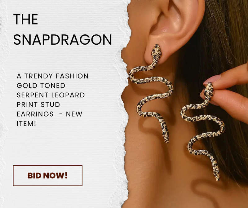 Gothic Leopard Print Snake Earrings for Women - Golden-Plated Alloy Dangle Earrings