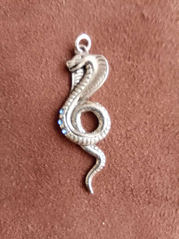 Jewels of Atum Ra Pendant - Wadjet (Serpent) for Wisdom & Guidance with 3 Swarovski Stones