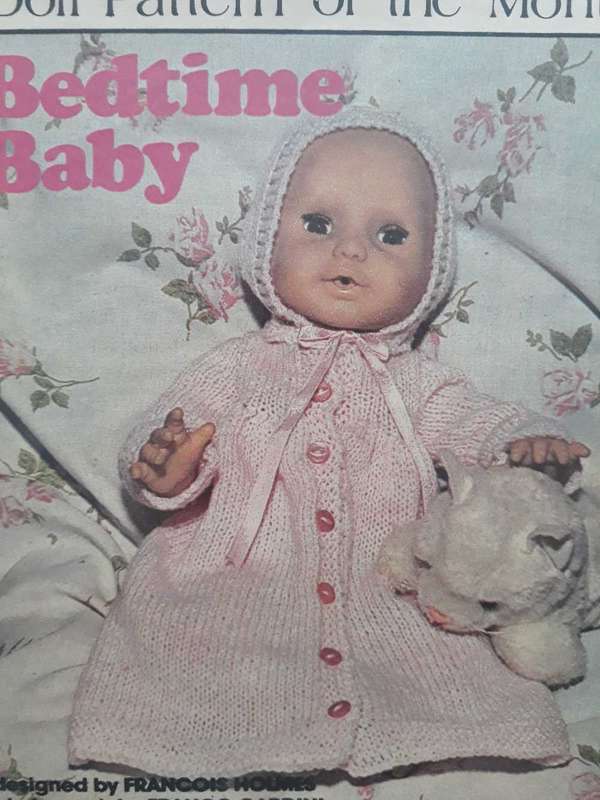 DOLL KNITTING PATTERN - NEW-BORN BABY ANGEL DOLL - BEDTIME BABY