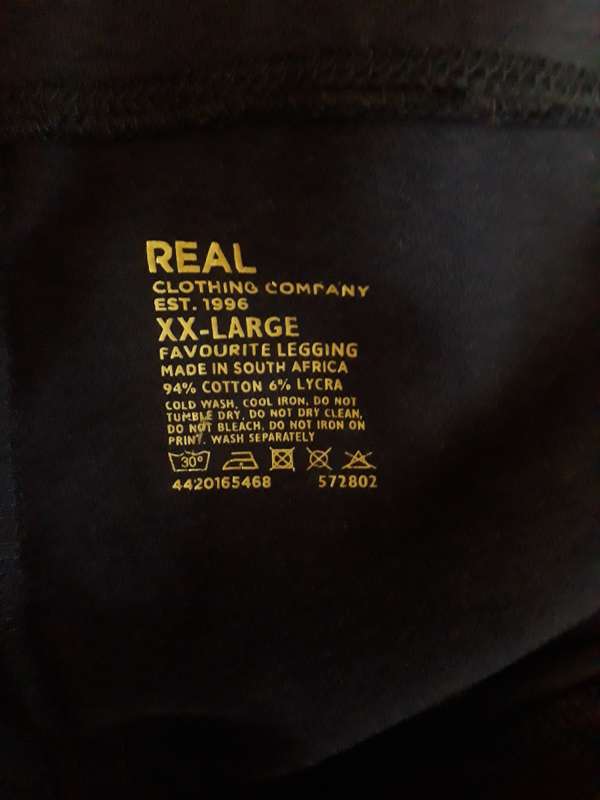CROPPED BLUE LEGGINGS FROM REAL CLOTHING - 94% COTTON & 6% LYCRA IN NEW CONDITION - SIZE XXL