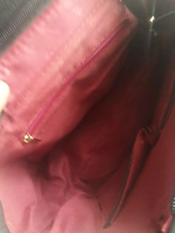 BLACK FAUX LEATHER HANDBAG IN VERY GOOD CONDITION 32CM X 19CM SPOTLESS CLEAN INSIDE! - AS NEW