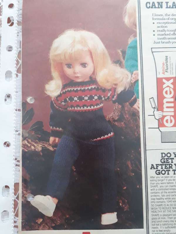 DOLL KNITTING PATTERN - A TOUCH OF FAIR ISLE