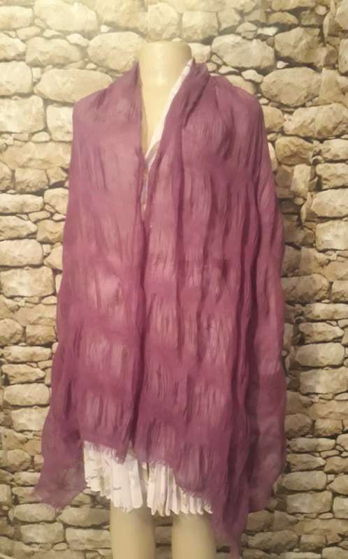 SHAWL -  LARGE PURPLE SHEER FABRIC FROM WOOLWORTHS - 100% POLYSTER - AS NEW