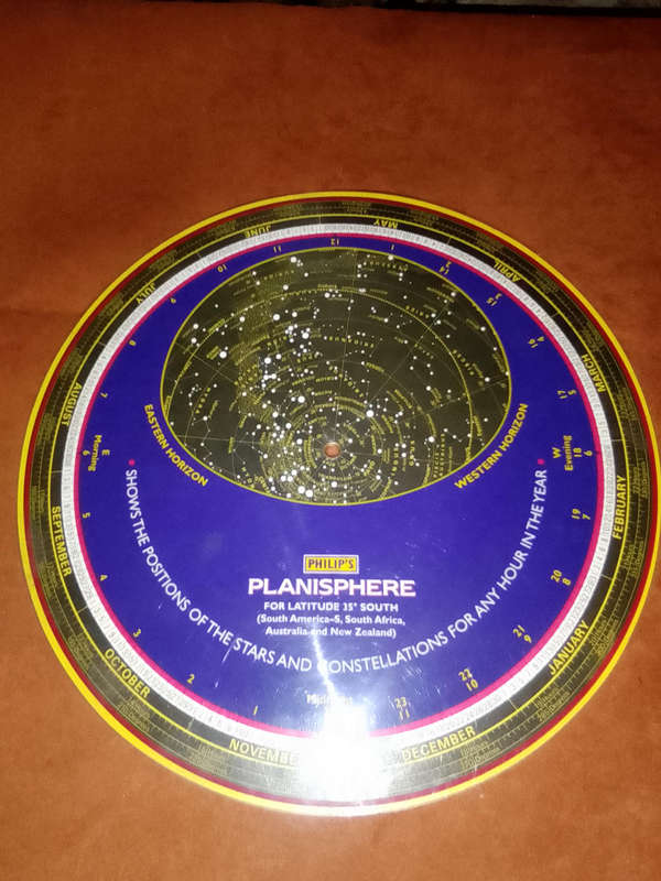 ASTRONOMY - PHILIP'S PLANISPHERE FOR LATITUDE 35 DEGREE SOUTH - IN VERY GOOD CONDITION