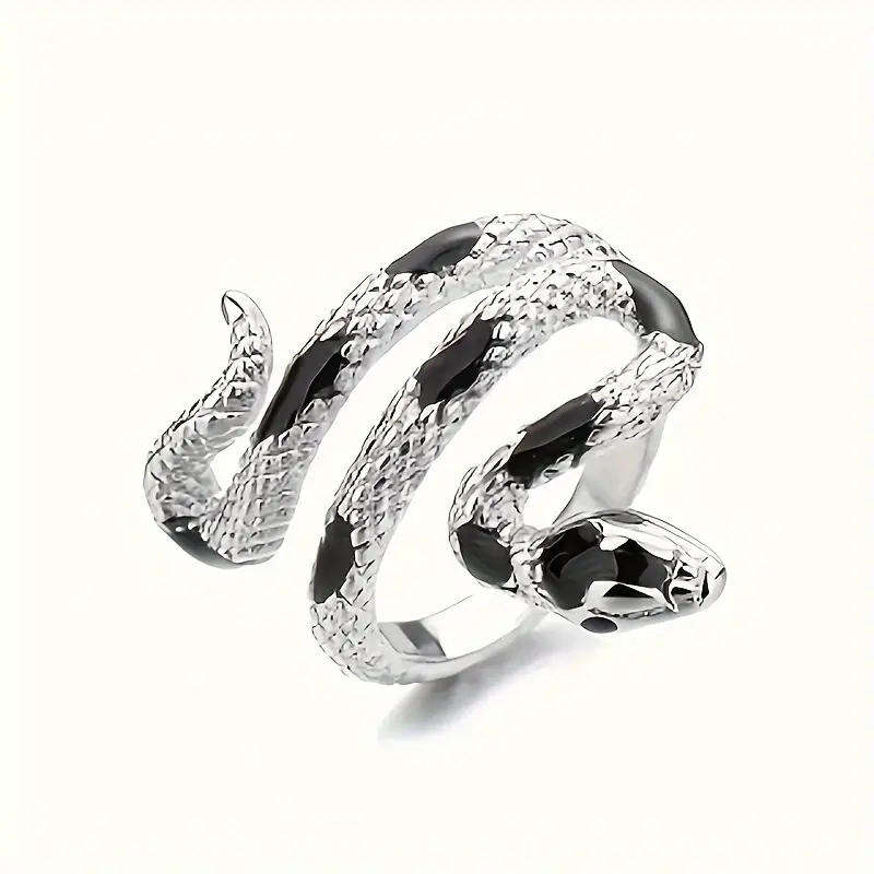 3 Snake Rings - Versatile Alloy Fashion Statement in black/red & green !!!!