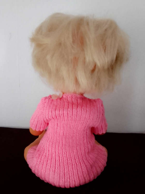 Vintage First Love Doll with Hand Knitted Vest and Panties in very good condition
