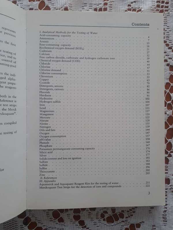 SCIENCE BOOK - THE TESTING OF WATER BY MERCK