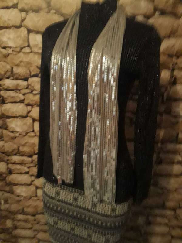 SCARF - SILVER SEQUINS SCARF