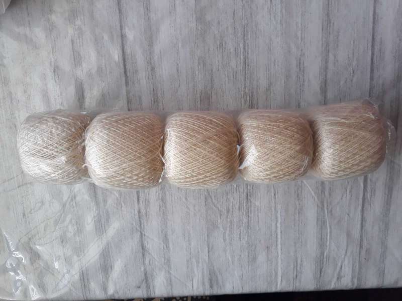 CRAFT - BEIGE 5 X 50G BALLS CROCHET COTTON