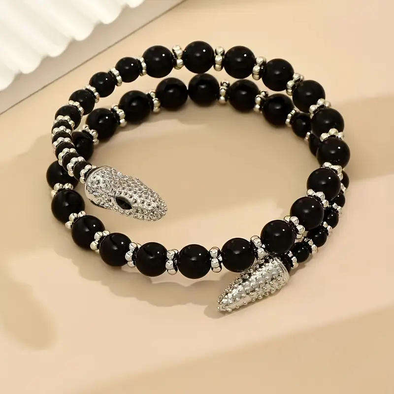 A Gothic Mysterious Fashion Beaded Necklace Snake-shaped Jewelry