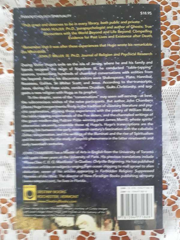 OCCULT BOOK ON VICTOR HUGO'S CONVERSATIONS WITH THE SPIRIT WORLD BY JOHN CHAMERS
