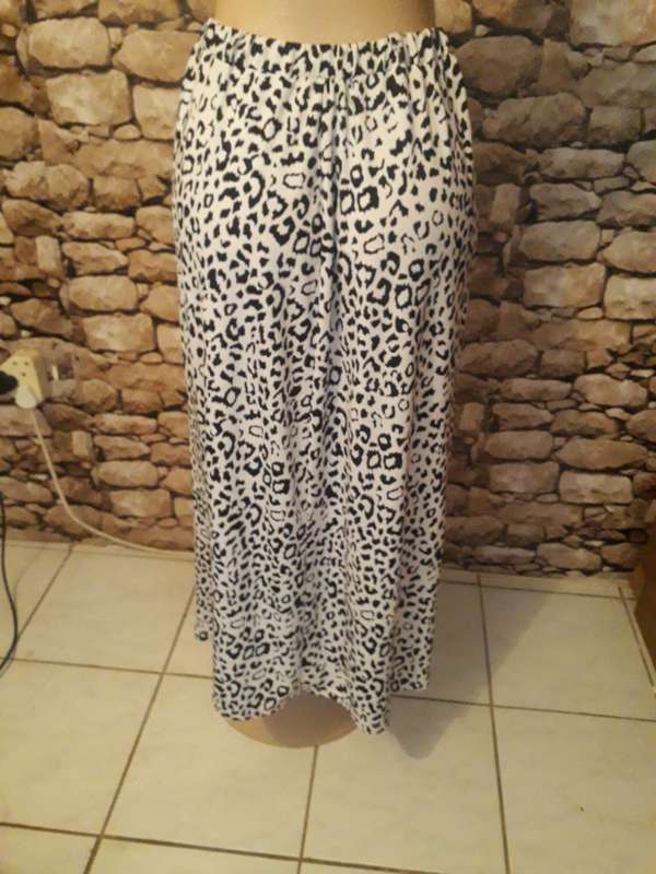 VINTAGE ELASTICATED WAIST ANIMAL PRINT MAXI SKIRT WITH BELT LOOPS - SIZE 10/34/M