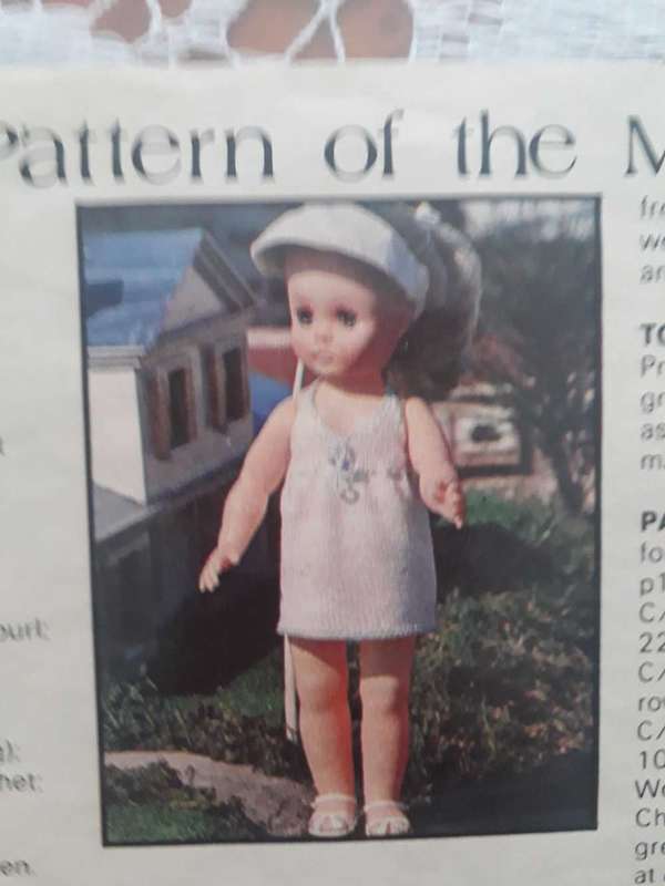 DOLL KNITTING PATTERN - TENNIS DRESS AND PANTIES