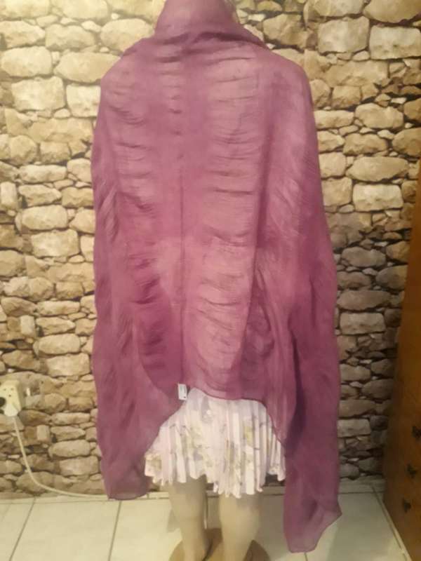 SHAWL -  LARGE PURPLE SHEER FABRIC FROM WOOLWORTHS - 100% POLYSTER - AS NEW