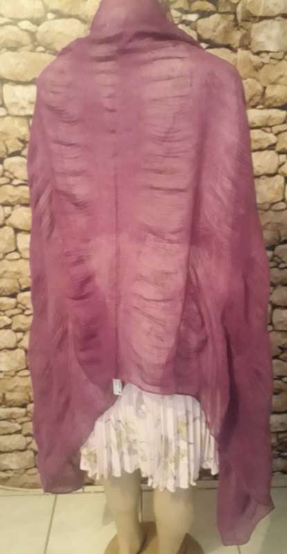 SHAWL -  LARGE PURPLE SHEER FABRIC FROM WOOLWORTHS - 100% POLYSTER - AS NEW