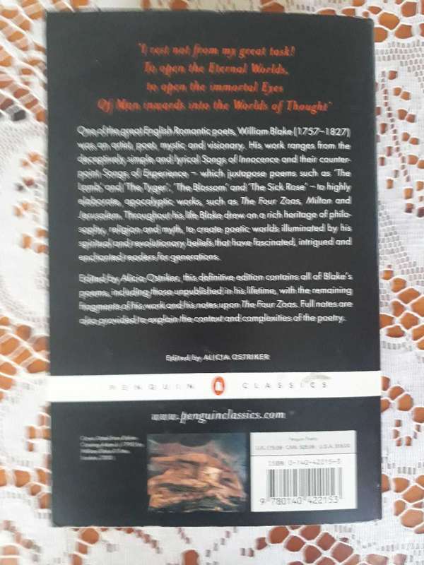 WILLIAM BLAKE THE COMPLETE POEMS BY PENGUIN CLASSICS - GOOD CONDITION