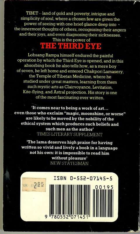 Occult Book - The Third Eye Paperback  January 1, 1974 by T. Lobsang Rampa (Author)